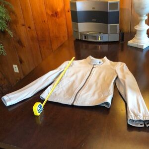 Chic cream Leather Jacket